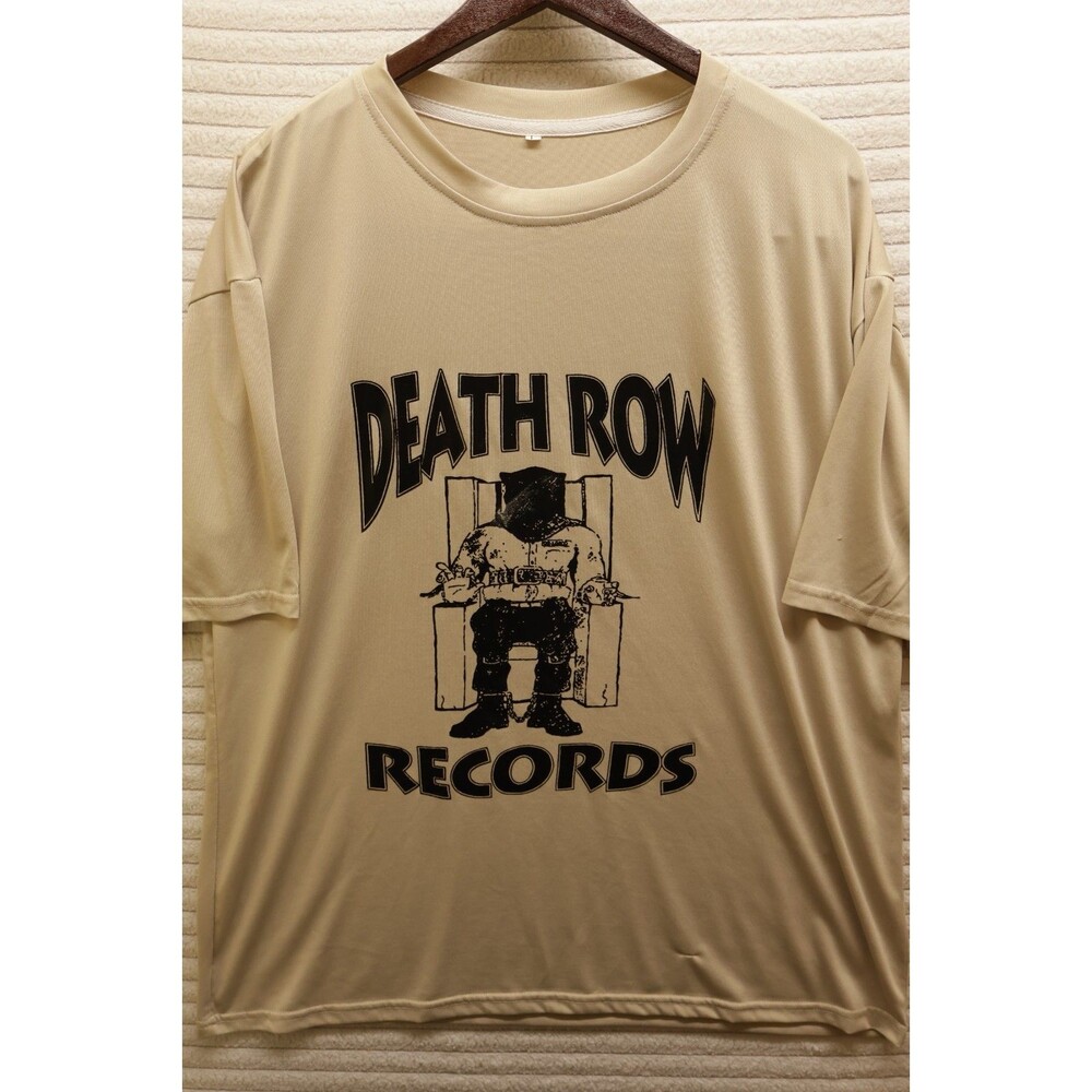 Death Row Records Men's Short Sleeve T-Shirt Athletic Fit Size Large Light flaws